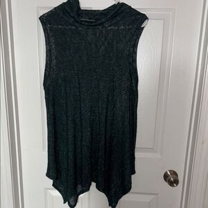 Apt.9 women's Sleeveless METALIC asymmetrical hem Top Xl EUC